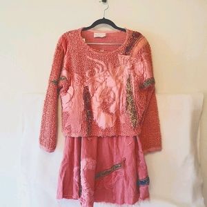 VTG 1980s PRINCIPE DI CAPRI Sweater 2 Piece S EUC